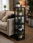  Hanah Home műanyag többcélú polc Sakura 5 - fekete