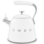 SMEG Ceainic cu fluier Smeg CKLW2001WH, 2, 3 l, pentru plite cu inducție, mâner care nu se încălzește, oțel, alb (CKLW2001WH)