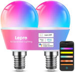 Lepro BP1-2 E14 LED-izzó Bluetooth- és Wi-Fi-kapcsolattal, 470 lm, 2 db-os csomag
