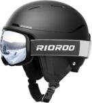 RIOROO Síbukósisak és Szemüveg Szett - Állítható Szellőzésű Sportbukósisak, Szélálló, Unisex, Snowboard, Sí és Téli Sportokhoz, Fekete, S Mé
