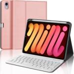 IVEOPPE iPad Mini 7/6 billentyűzetes tok, 8.3", AZERTY, leválasztható - rózsaarany