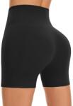 FuelMeFoot Női Magasderekú Kerékpáros Rövidnadrág - Légáteresztő Fitness Leggings Edzéshez, Jógához, Sporthoz - Fekete