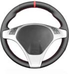 MEWANT kézzel varrott kormányhuzat Alfa Romeo Giulietta / MiTo - fekete műbőr, piros varrással