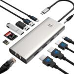 Minthouz MT-UMD316 12 az 1-ben USB-C dokkolóállomás - 3 monitor, 8K, 100W PD, Thunderbolt 3/4 (MT-UMD316)