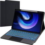 ROOFEI Xiaomi Pad 6/6 Pro 11" Billentyűzetes Tok QWERTZ, RGB Világítás, Érintőpad, Tolltartó, Fekete