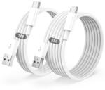 BSTOEM USB-A - USB-C töltőkábel szett - fehér - 1 m + 2 m (2 db)