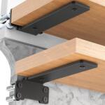 Yeabett polckonzol - fekete - 10 cm, 75 kg, 4 db
