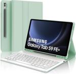 Jademall Samsung Galaxy Tab S9 FE+ 12.4" mágneses billentyűzettok - világoszöld