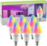 GY Smart LED izzó E14 C37 6W RGB dimmelhető WiFi (6 db)