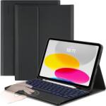 CACOE iPad 10 (10, 9") billentyűzetes tok érintőpaddal, 7 színű háttérvilágítás - fekete
