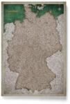 Canvascale Németország Térkép Parafa Pinboard 90x60 cm - Utazási Célpontok Jelöléséhez - Vászon Fali Dekoráció Gyerekszobába, Tanuláshoz - P