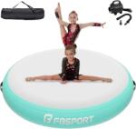 FBSPORT Airspot felfújható tornaszőnyeg pumpával, 100 cm átmérő, 20 cm - mentazöld