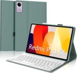 IVEOPPE Xiaomi Redmi Pad SE 11" bőr tok levehető Bluetooth billentyűzettel - sötétzöld