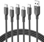 RAMPOW USB-C kábel QC 3.0 gyorstöltő - fekete - 1 m - 5 db