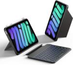 HOU Bluetooth Billentyűzet Tok iPad Mini 7/6 Készülékhez - Ultravékony, Mágneses, Állítható, 7 Színű Háttérvilágítás, QWERTZ Kiosztás