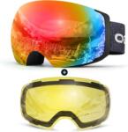 Odoland Unisex Síszemüveg Mágneses Cserélhető Lencsével - Keret Nélküli Snowboard Szemüveg UV Védelemmel, Párásodásgátló, Sisakkompatibilis