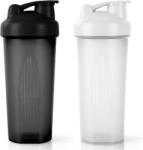 AOGOE Protein Shaker 600ml Fekete-Fehér, BPA-mentes Fehérje Turmixgömbbel, Mérőskálás Edzőtermi Shaker Pohár