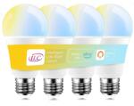 iLC LED Izzó E27 12W Alexa Kompatibilis Okos Világítás Meleg/Hideg Fehér 2700K-6000K Applikációs Vezérlés 4 Darabos Csomag