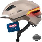 ABUS HYP-E kerékpáros bukósisak első/hátsó villogóval, e-bike/S-pedelec - S-es méret - bézs