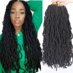 Xtrend Nu Locs horgolt fonási hajhosszabbítás 7 csomag, 45 cm - természetes fekete
