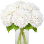 JUSTOYOU Műhortenzia hosszú szárú csokor - fehér - 50 cm - 3 db