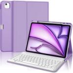 JADEMALL iPad Air 13" (M2) 2024 olasz QWERTY Bluetooth billentyűzetes tok - világoslila
