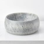 NATURFLAIR Kerámia Mosdókagyló - Kerek Pultra Szerelhető Kézmosó 39x15, 5 cm, Kézzel Készített, Cement Szürke, Modern Fürdőszobai Mosdótál (FCH5406)