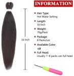 XTREND 40 cm-es Előnyújtott Fonóhaj - Yaki Textúrájú Műhaj Hajhosszabbításhoz, Horgolt Fonáshoz, Melegvizes Formázhatóság, 4# Barna