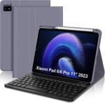 IVEOPPE Xiaomi Pad 6 / Pad 6 Pro 11" bőr tok levehető Bluetooth billentyűzettel - levendula lila