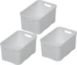 BranQ Home essential Rattan hatású tárolókosár szett, 3 db, M méret, 10 l, BPA-mentes - fehér