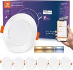DUSKTEC süllyesztett okos LED spotlámpa 10W, 2700K-6000K, dimmelhető - 6 db, 100 mm