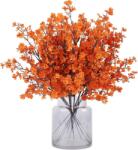 N&t Nieting Művirág Fátyolvirág Szett - 12 db Narancssárga Őszi Élethű Gypsophila Dekoráció Esküvőre, Asztaldíszhez, Csokrokhoz, 30 cm
