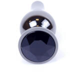 B - Series HeavyFun Anál plug Exkluzív rozsdamentes acél 9, 5 cm fekete ezüst díszítővel