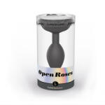 Love to Love Open Roses Anál plug Ergonomikus, puha 9 cm fekete onyx L méret