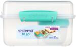 Sistema To Go Lunch Cube Max Háromrekeszes Doboz Tégellyel 2 L, Zöld