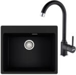 Franke Maris MRG 610-54 Set chiuveta bucatarie granit 50x59 cm cu baterie monocomanda Pola, negru (114.0660.161) Chiuveta