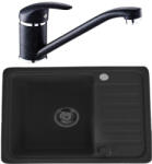 Casa Blanca CasaBlanca Mini Set chiuveta bucatarie granit 57x46 cm si baterie BLACK4, negru (MINI NEGRU/BLACK4) Chiuveta