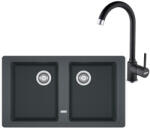 Franke Basis BFG 620 Set chiuveta bucatarie granit 86x50 cm cu baterie monocomanda Pola, negru (114.0660.132) Chiuveta