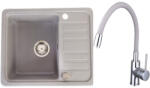 Casa Blanca CasaBlanca Mini Set chiuveta bucatarie granit 57x46 cm si baterie BFX4A-G, gri (MINI GRI/BFX4A-G) Chiuveta