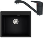 Franke Maris MRG 610-54 Set chiuveta bucatarie granit 50x59 cm cu baterie monocomanda Novara Plus, negru (114.0660.152) Chiuveta