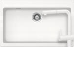 SCHOCK Signus N-100XL Set chiuveta bucatarie granit Cristadur 79x50 cm si baterie Epos Polaris, alb (polaris) (SETSN100XLEEXPOLA) Chiuveta