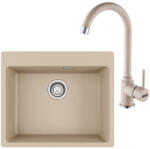 Franke Maris MRG 610-54 Set chiuveta bucatarie granit 50x59 cm cu baterie monocomanda Pola, bej (avena) (114.0660.158) Chiuveta