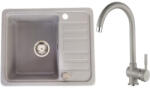 Casa Blanca CasaBlanca Mini Set chiuveta bucatarie granit 57x46 cm si baterie GREY4H, gri (MINI GRI/GREY4H) Chiuveta