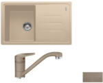 Franke Malta BSG 611-78 Set chiuveta bucatarie granit 78x50 cm si baterie monocomanda, bej inchis (oyster) (114.0570.096) Chiuveta