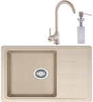 Franke Basis BFG 611-62 Set chiuveta bucatarie granit 62x50 cm cu baterie monocomanda Pola si dispenser sapun lichid, bej (avena) (114.0633.767) Chiuveta