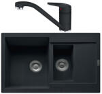 Franke Maris MRG 651-78 Set chiuveta bucatarie granit 78x50 cm cu baterie monocomanda Novara Plus, negru (114.0660.666) Chiuveta