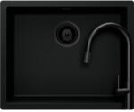 SCHOCK Kaia N-100L Set chiuveta bucatarie granit Cristadur 55x45 cm si baterie Talia Black, negru (puro) (SETKN100LPUTENEG) Chiuveta