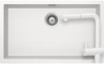 SCHOCK Kaia N-100XL Set chiuveta bucatarie granit Cristadur 75x45 cm si baterie Epos Polaris, alb (polaris) (SETKN100XLEEXPOLA) Chiuveta