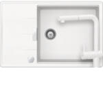 SCHOCK Tia D-100LS Set chiuveta bucatarie granit Cristadur 78x50 cm si baterie Epos Polaris, alb (polaris) (SETTD100LSEEXPOLA) Chiuveta