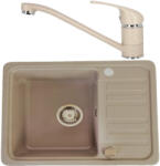 Casa Blanca CasaBlanca Mini Set chiuveta bucatarie granit 57x46 cm si baterie SAND4, bej (sand) (MINI SAND/SAND4) Chiuveta